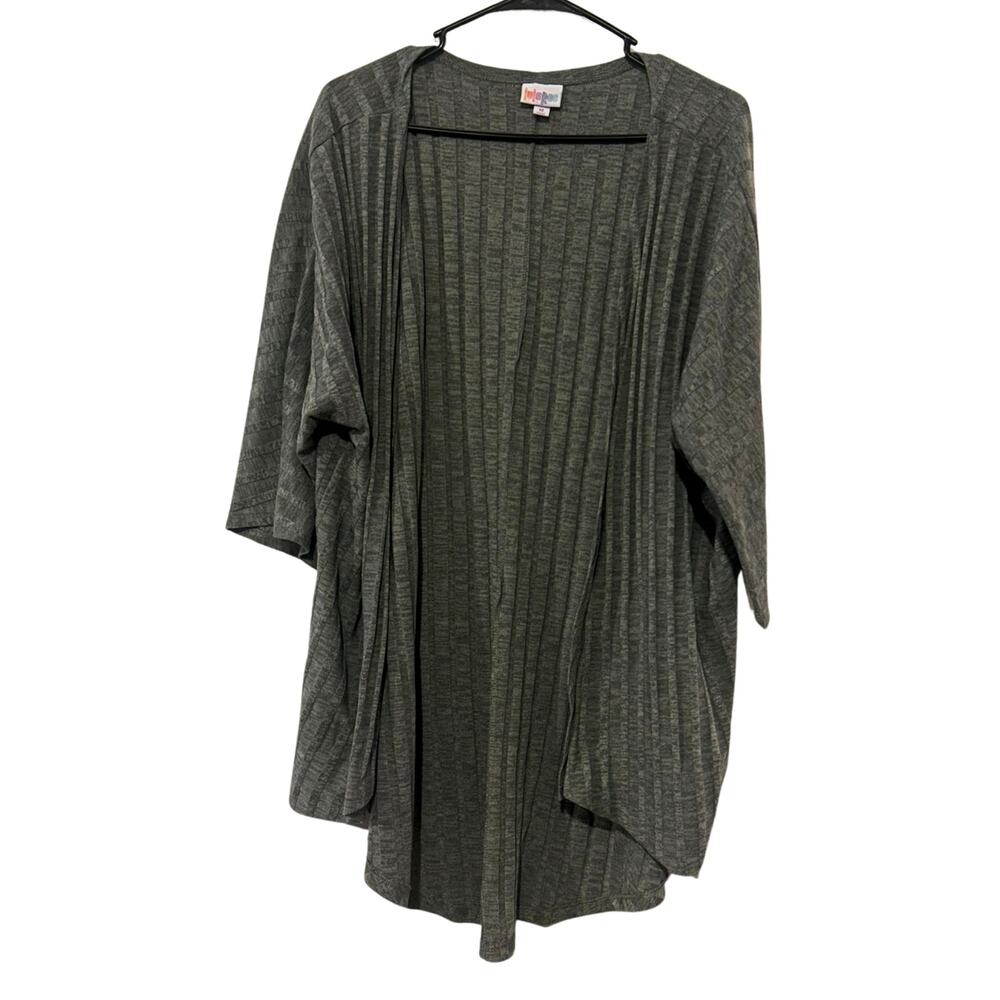 LuLaRoe Tracy M Heather Gray Ribbed Cocoon Cardigan Open Front Layering Sweater